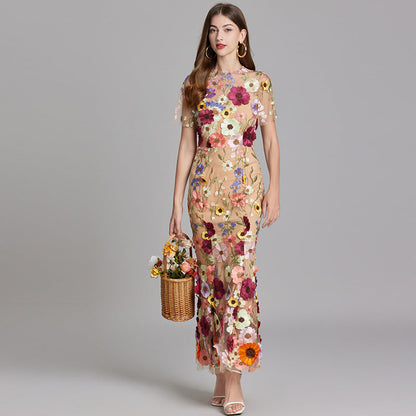 Beautiful Floral Lace Maxi Dress for Women