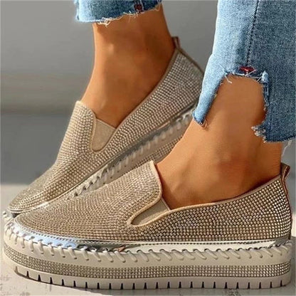 Comfortable Glitter Slip On Shoes - Luxivelle