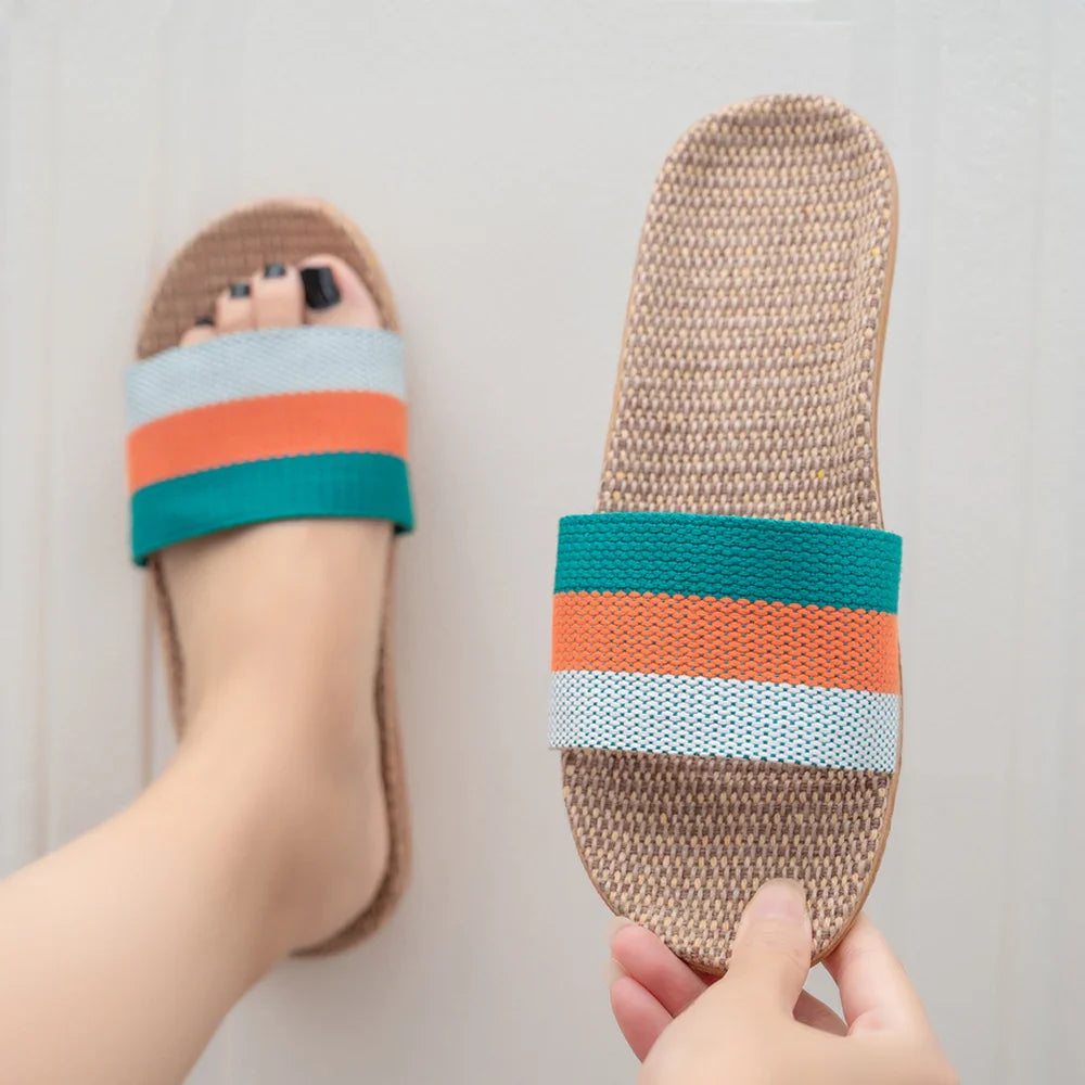 Lina | Ladies Flat Sandals in Black, White, and Tan - Lightweight Casual Footwear-3