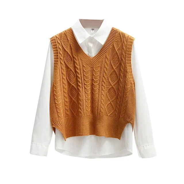 Cozy Cable Knit Vest Sweater