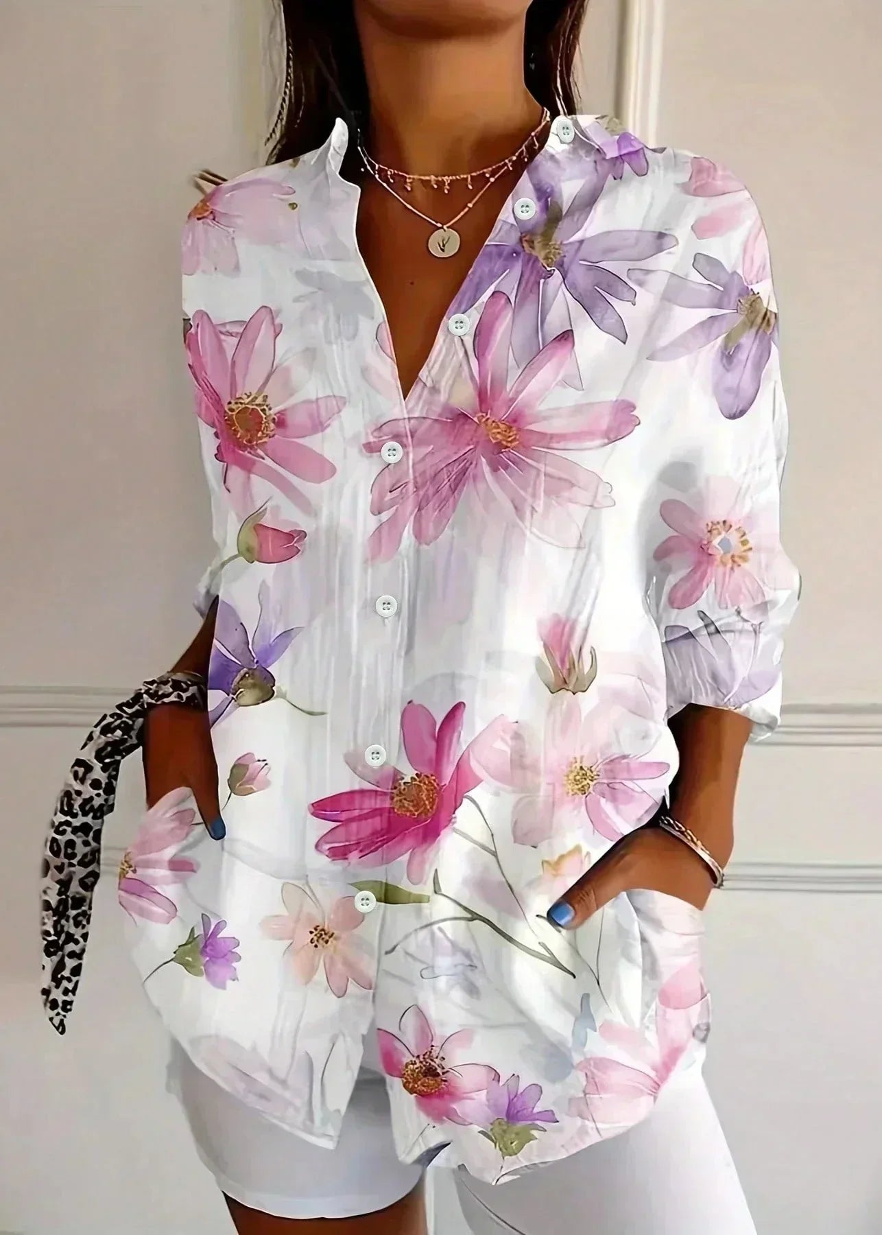 Lightweight Summer Print Blouse for Women
