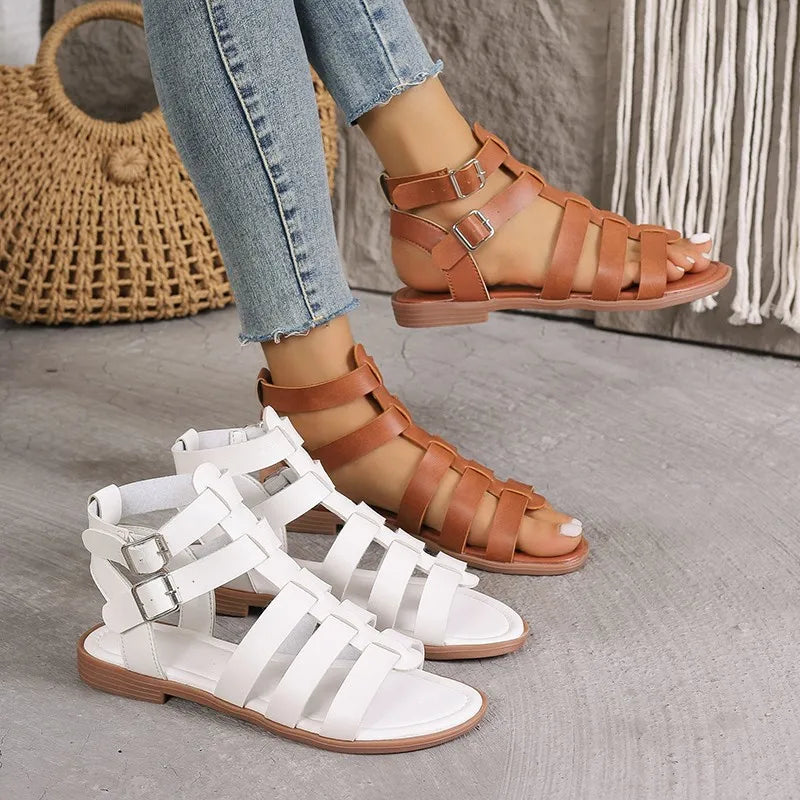 Ladies Buckle Strap Flat Summer Sandals