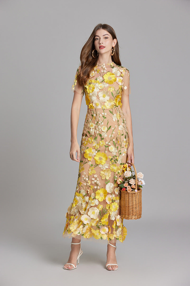 Beautiful Floral Lace Maxi Dress for Women