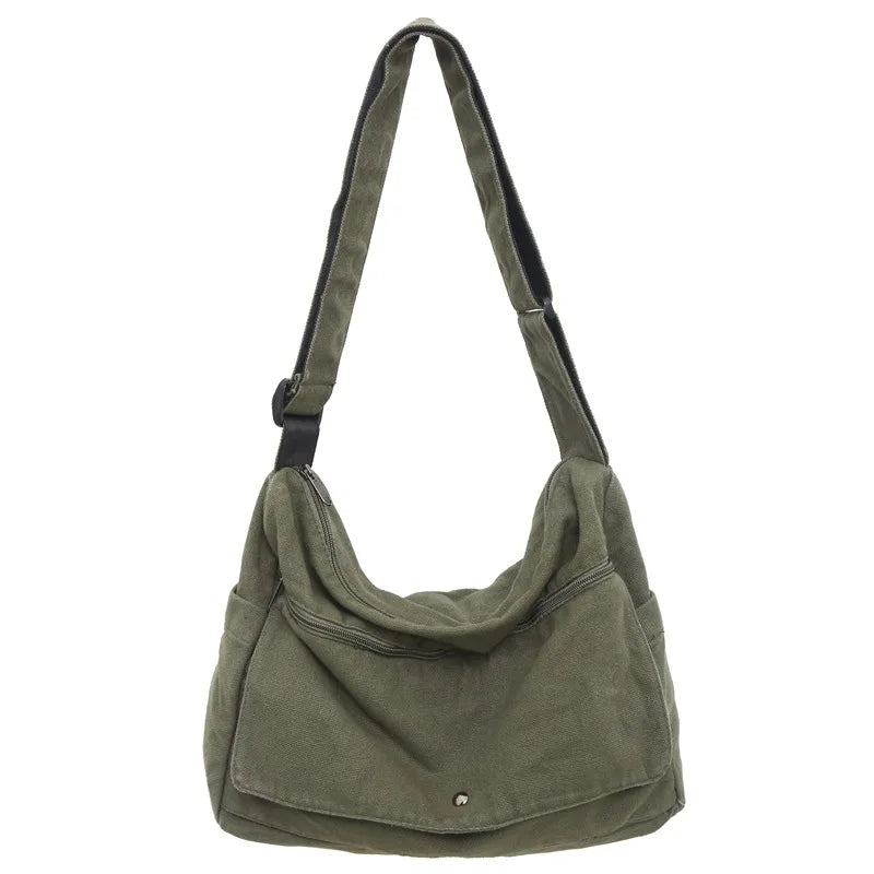 Versatile Canvas Crossbody Messenger Bag for Daily Use