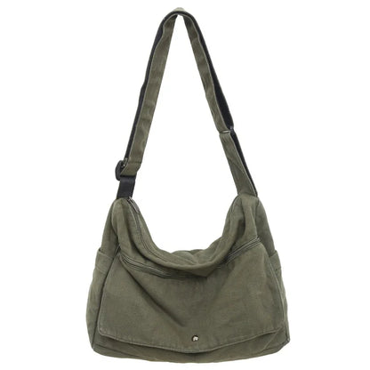 Versatile Canvas Crossbody Messenger Bag for Daily Use