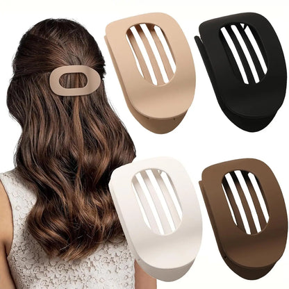 Simple Matte Hair Clips for Women Oval Hair Bun Holders