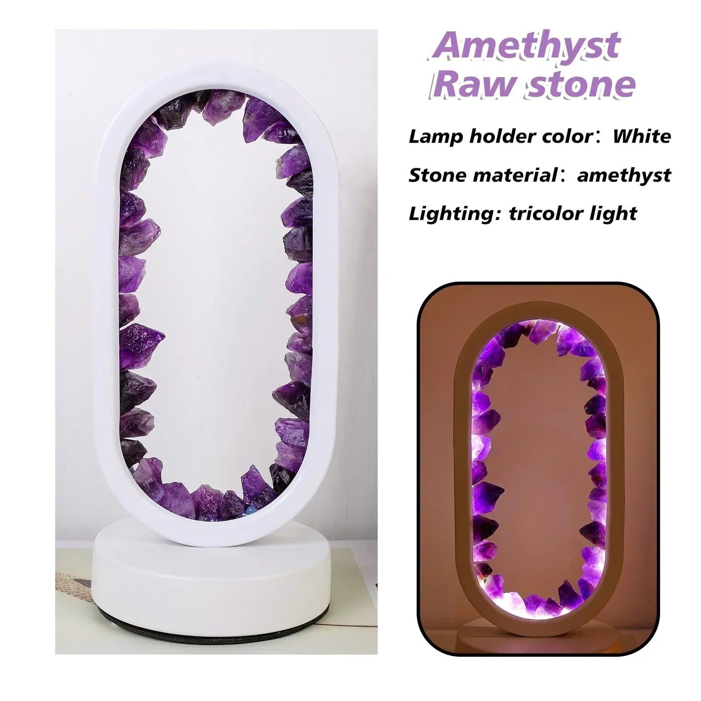 Soothing Purple Amethyst Table Lamp