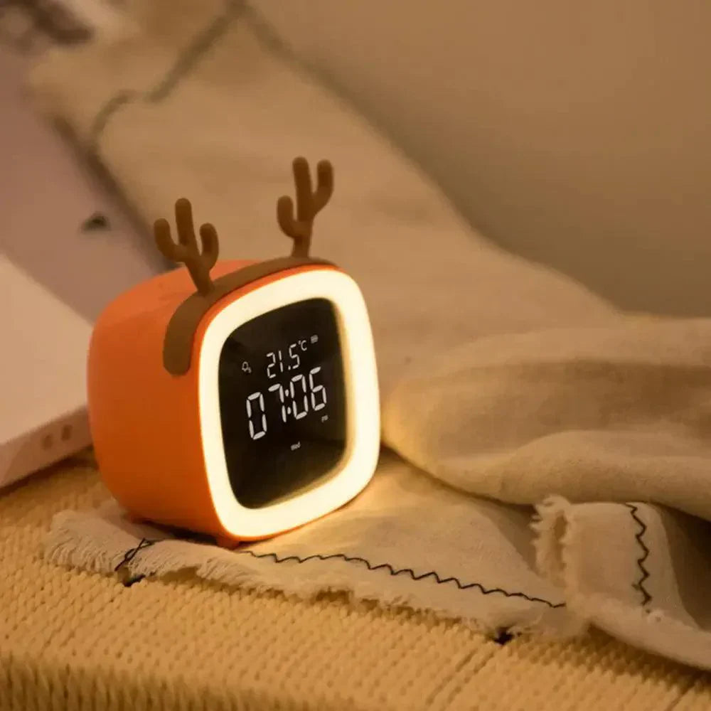Fun Kids LED Clock with Nightlight and Rechargeable Battery