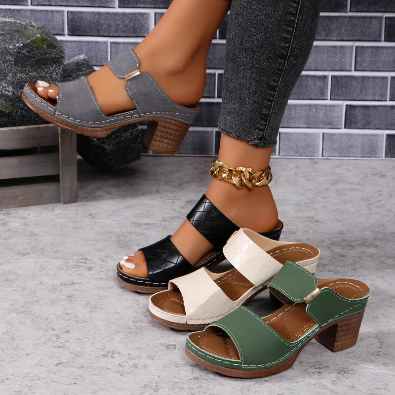 Comfortable Chunky Heel Summer Sandals