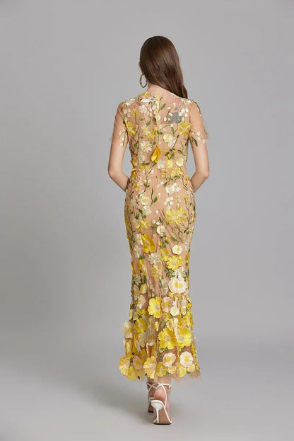 Beautiful Floral Lace Maxi Dress for Women