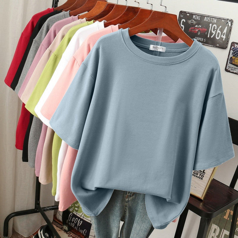Lightweight Women's Cotton Casual Plus Size T-Shirt