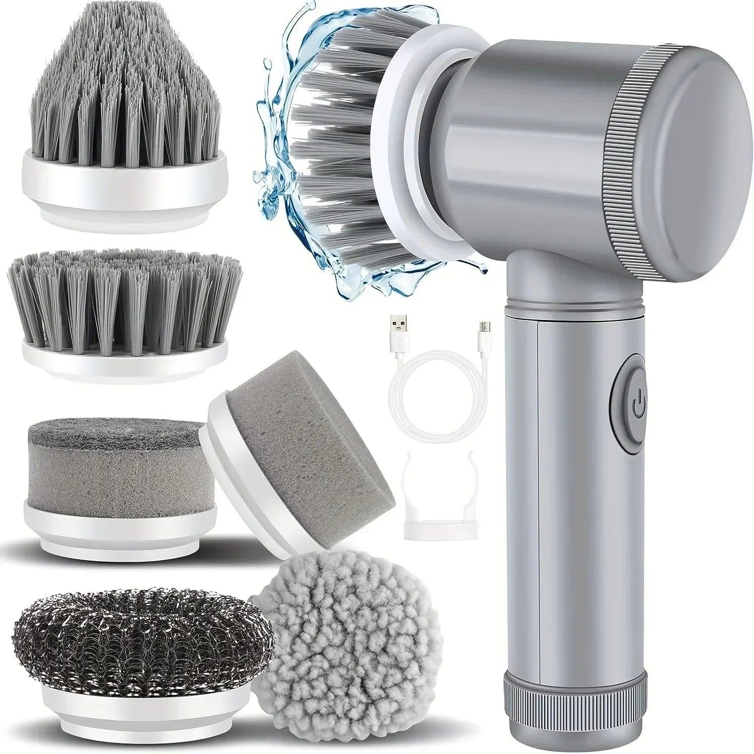 Wireless Spin Brush Cleaner with 6 Interchangeable Heads - Luxivelle