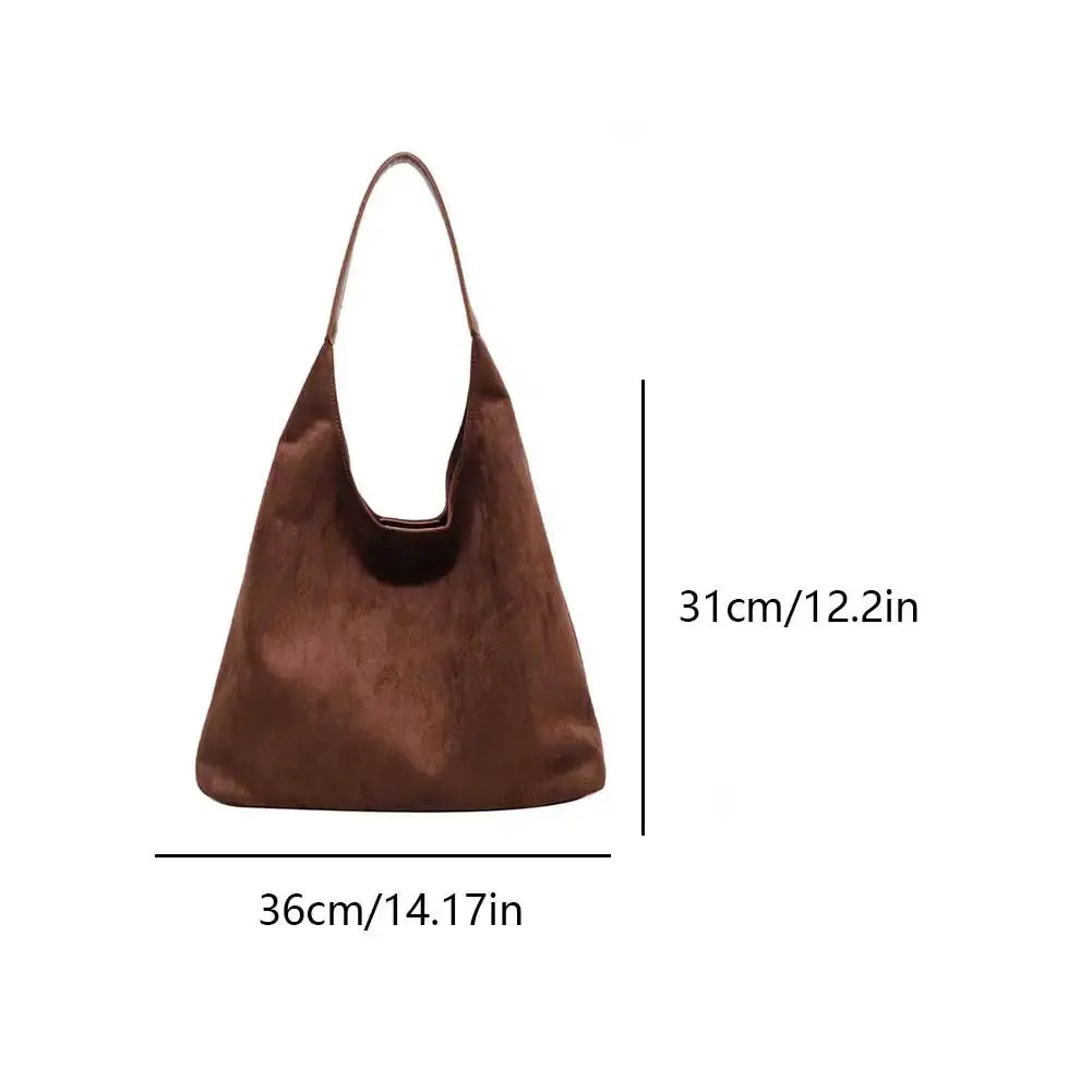 Luxury Faux Suede Tote Shoulder Bag