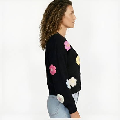 Ladies Floral Open Front Cardigan