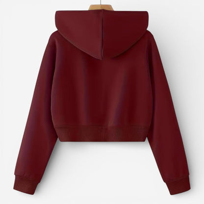 Ladies' Short Zip Hooded Sweatshirt