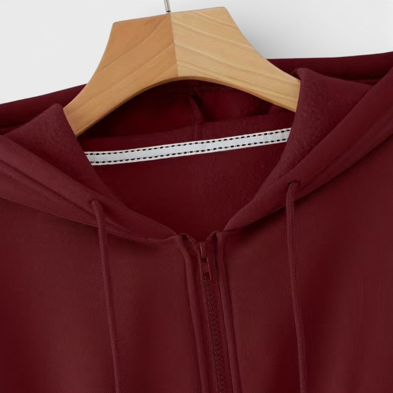 Ladies' Short Zip Hooded Sweatshirt