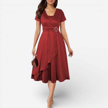 Elegant Ladies' Off-Center Evening Dress