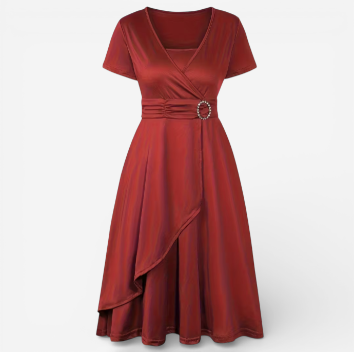 Elegant Ladies' Off-Center Evening Dress