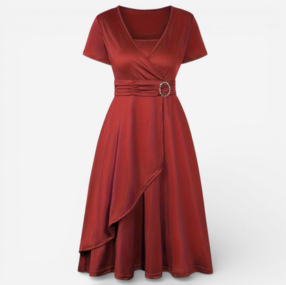 Elegant Ladies' Off-Center Evening Dress