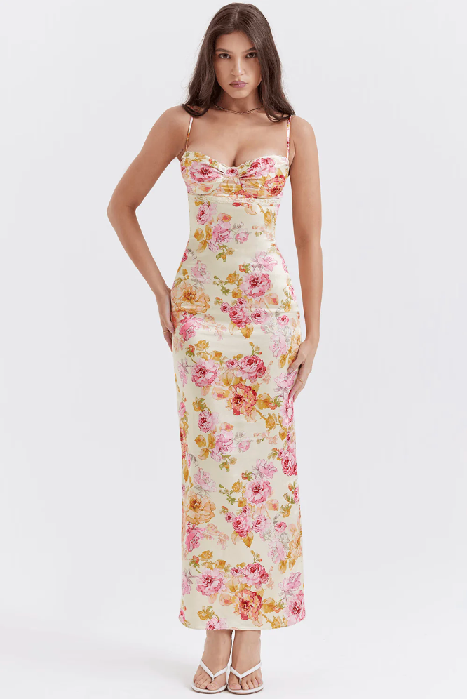 Pretty Floral Summer Spaghetti Strap Dress - Luxivelle