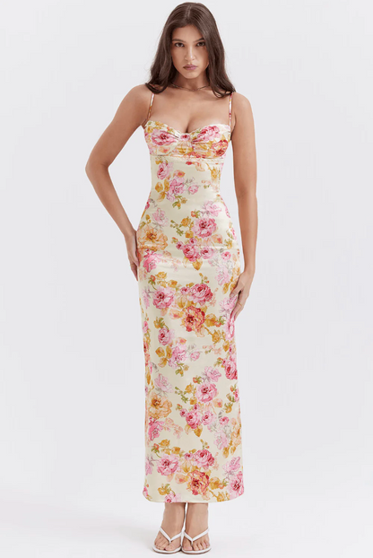 Pretty Floral Summer Spaghetti Strap Dress - Luxivelle