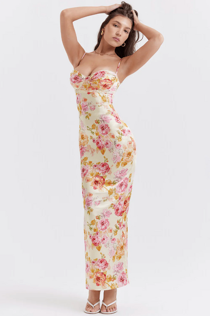Pretty Floral Summer Spaghetti Strap Dress