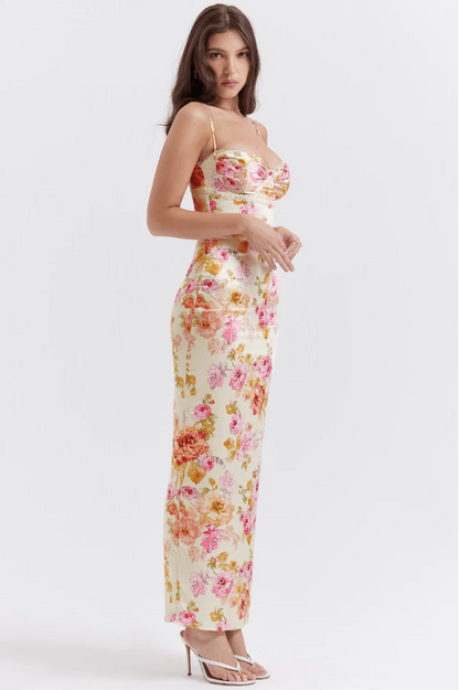 Pretty Floral Summer Spaghetti Strap Dress