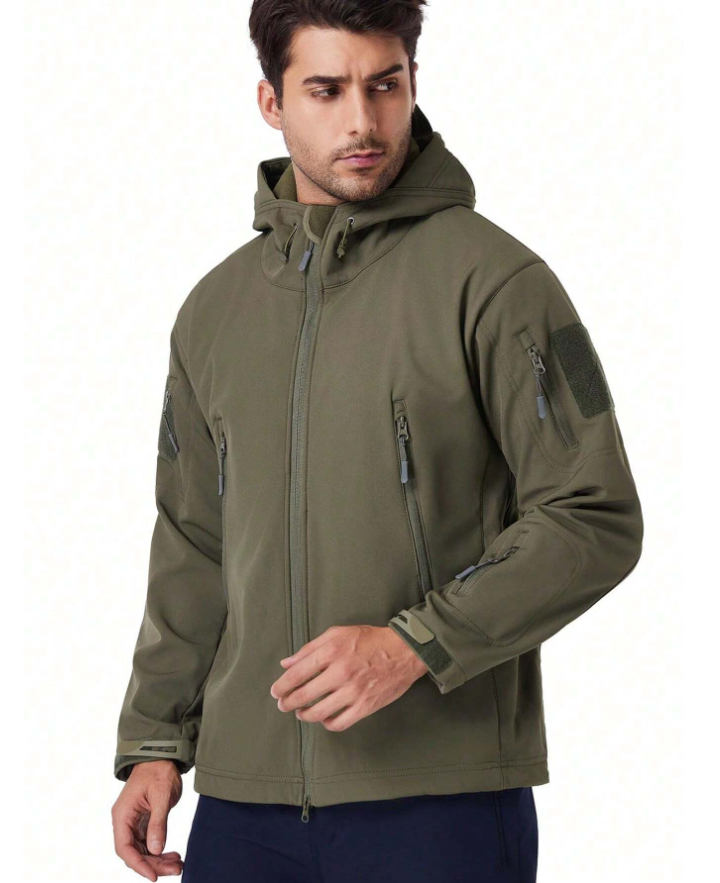 Waterproof Windproof Outdoor Jacket with Fleece and Pockets
