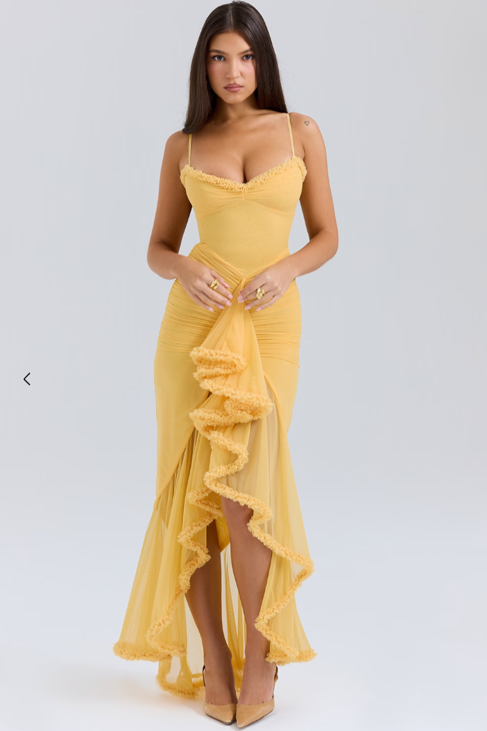 Pretty Ruffled Fit Flare Party Dress - Luxivelle