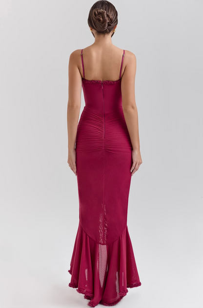 Pretty Ruffled Fit Flare Party Dress