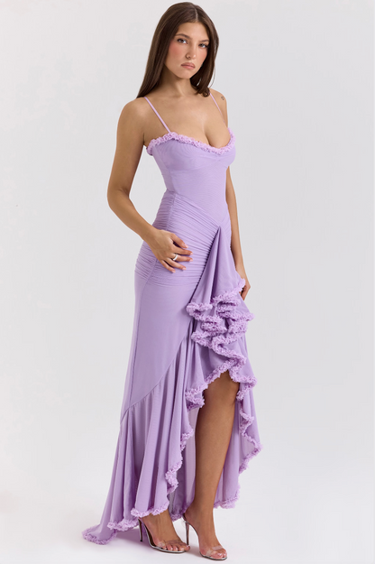 Pretty Ruffled Fit Flare Party Dress