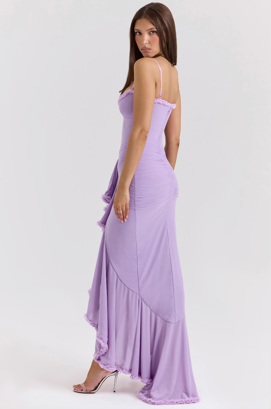 Pretty Ruffled Fit Flare Party Dress