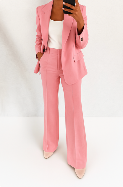 Classic Women's Two Piece Suit with Jacket and Trousers