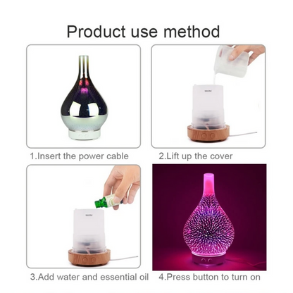 Colorful Glass Aromatherapy Diffuser with LED Light