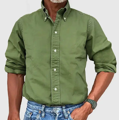 Classic Cotton Long Sleeve Mens Casual Button Down Shirt