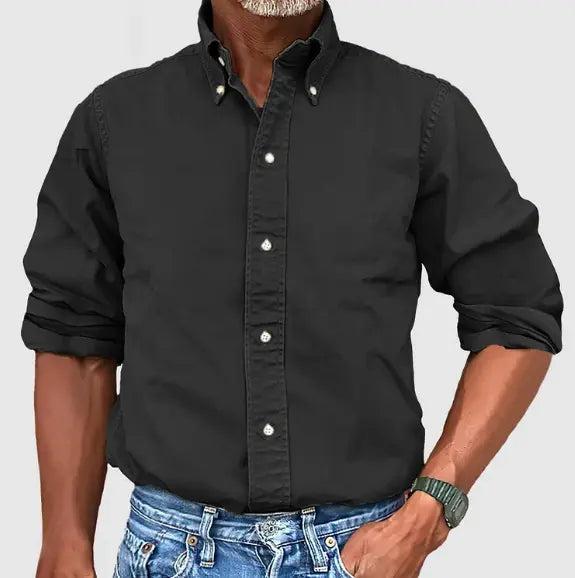 Classic Cotton Long Sleeve Mens Casual Button Down Shirt