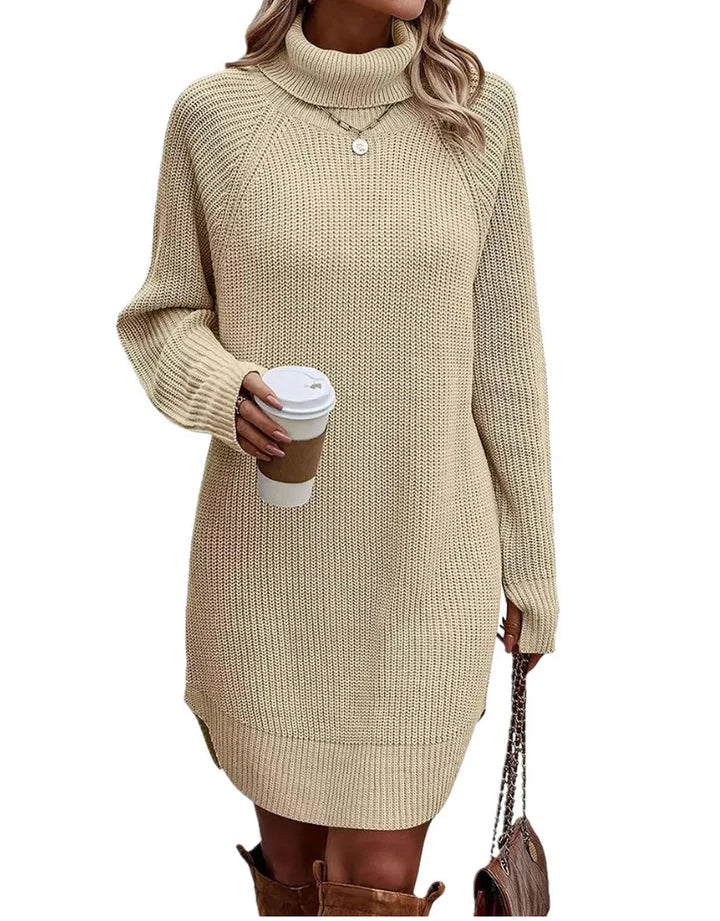 Ladies' Classic Crew Neck Sweater Dress - Luxivelle