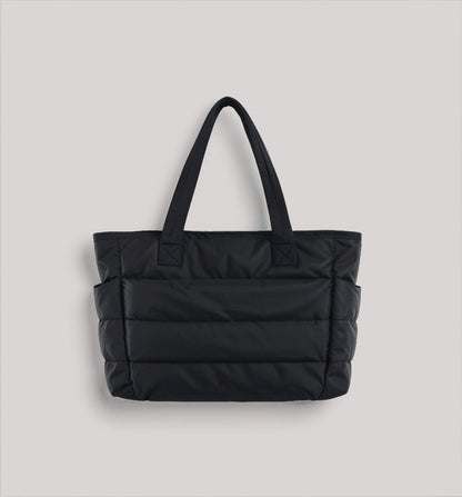 Stylish Quilted Tote Handbag (Black)