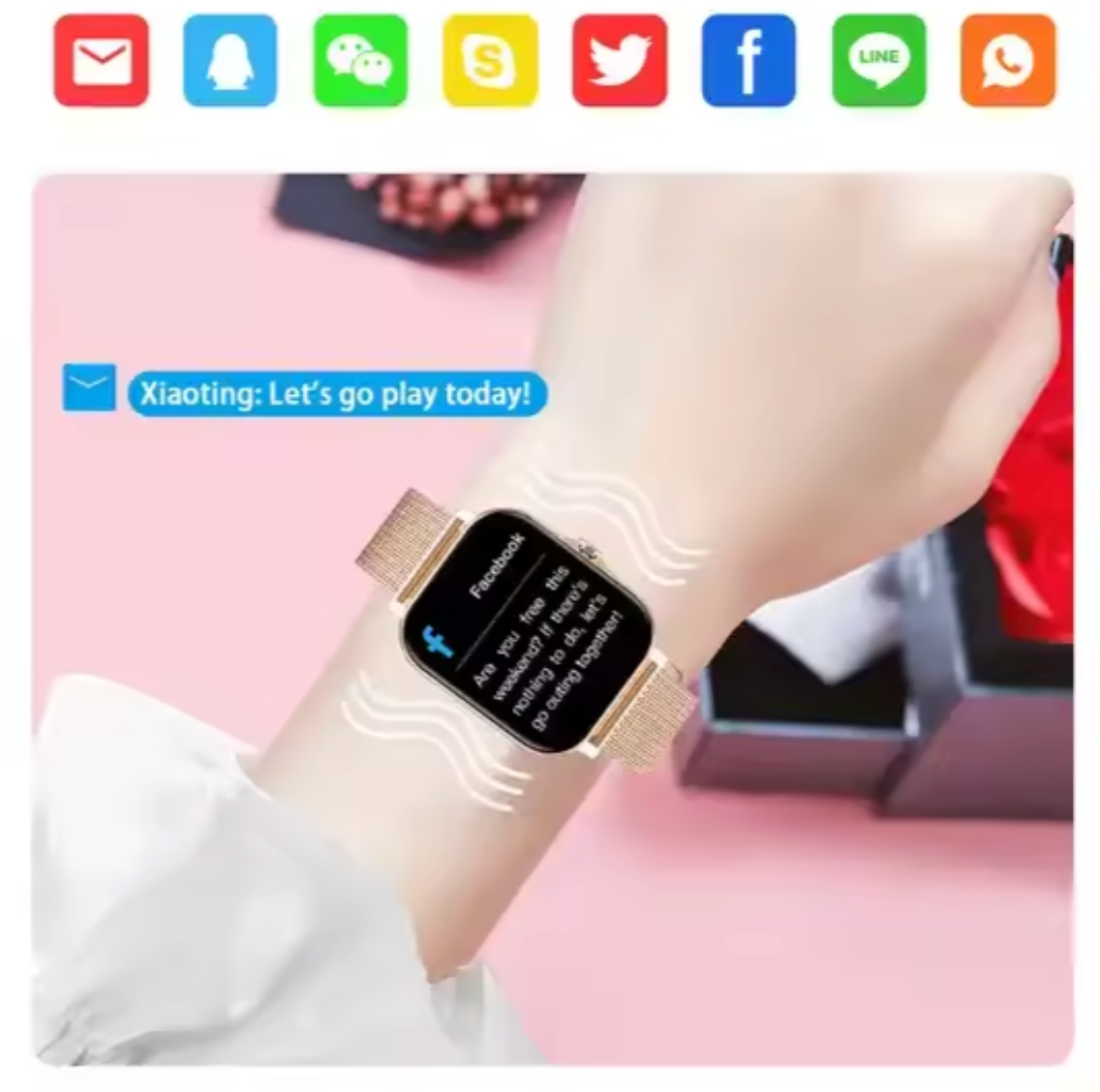 Stylish Women's Fitness Smartwatch with Health Tracking