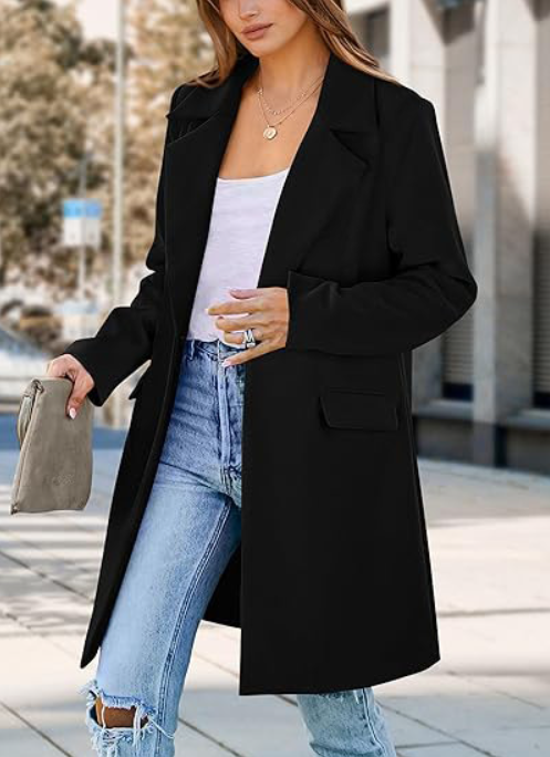 Warm Oversized Women's Open Coat