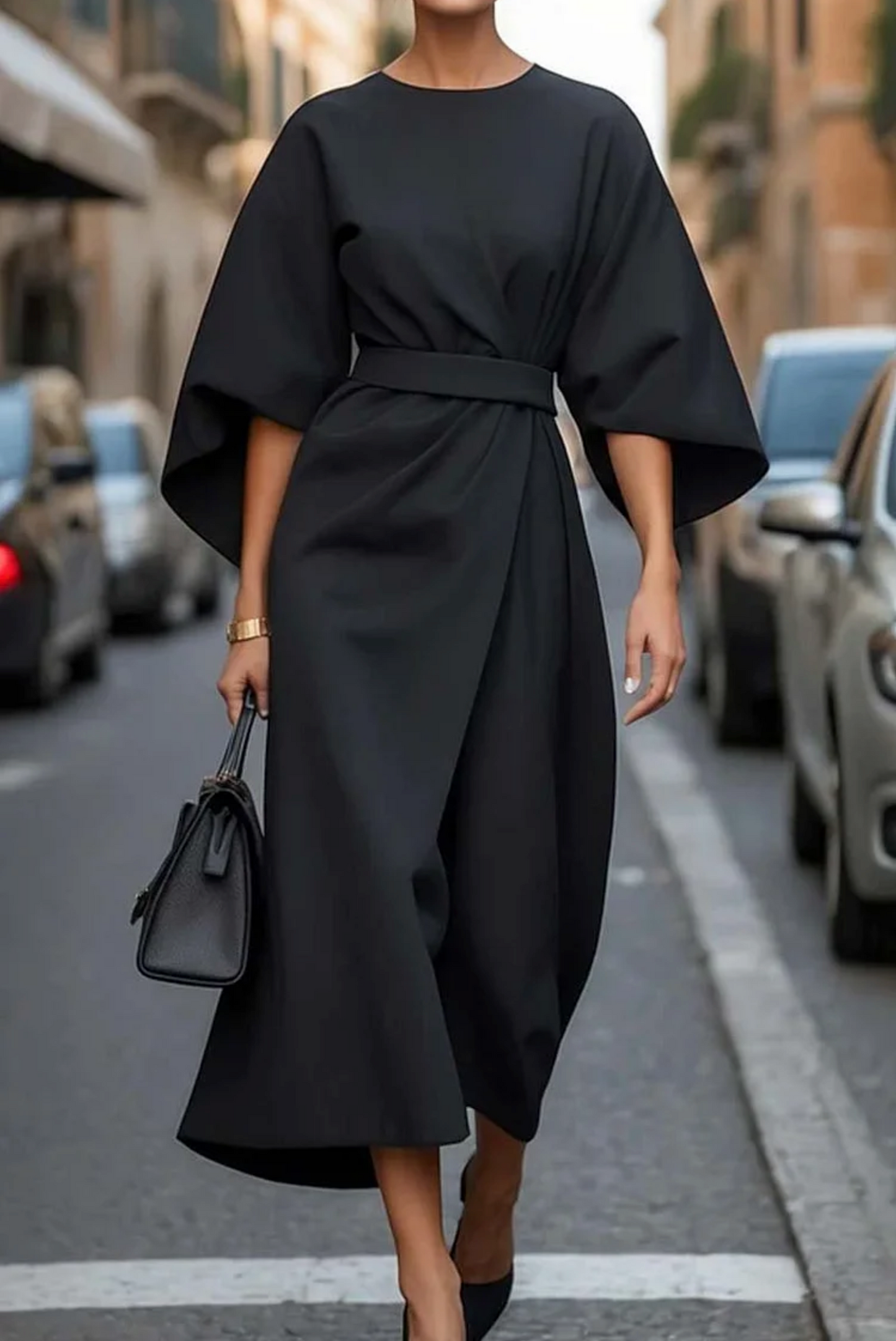 Monica Jenny - Ladies' Chic Evening Dress – Bell Sleeves