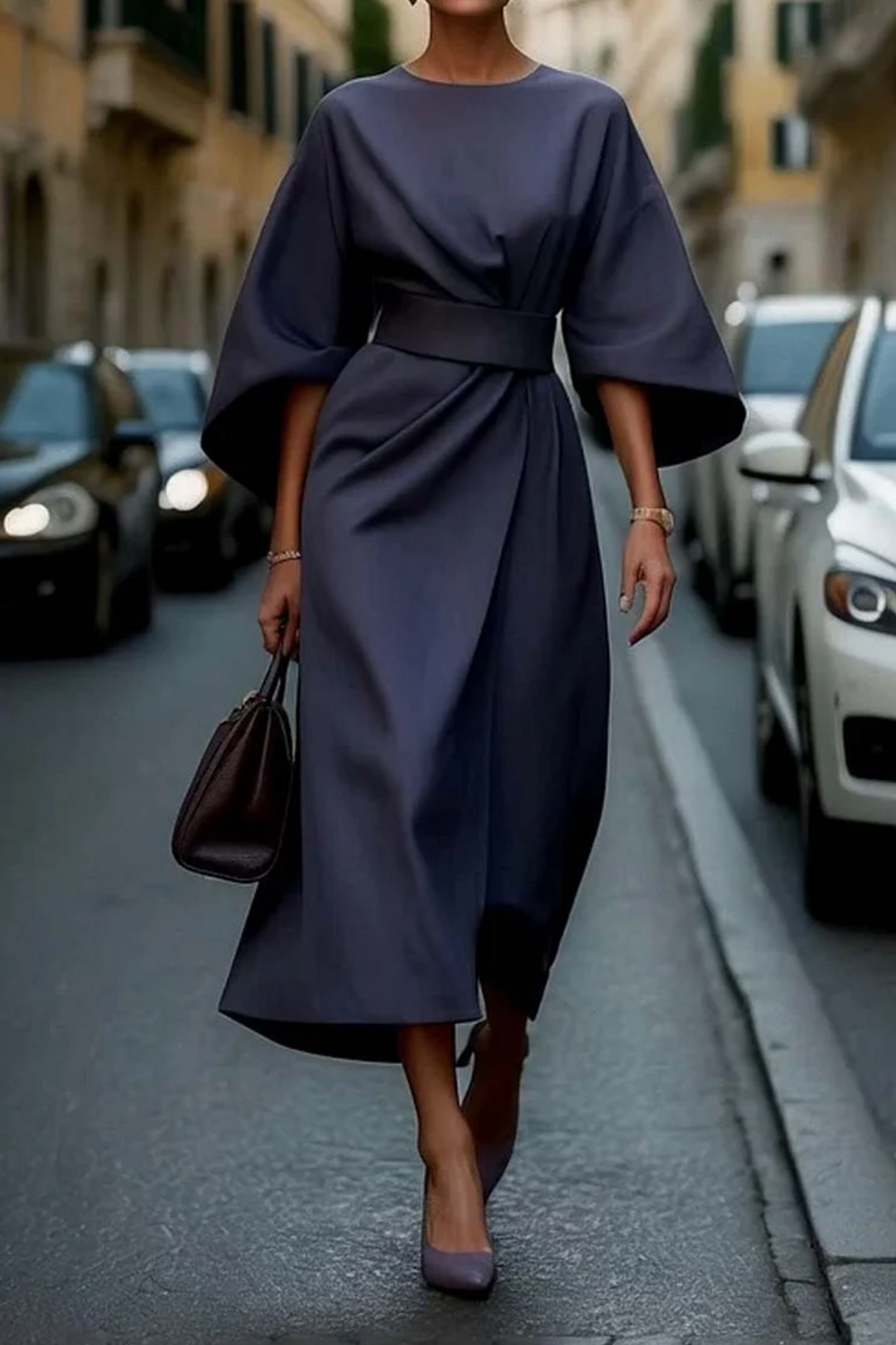 Elegant Dress with Long Sleeves - Luxivelle
