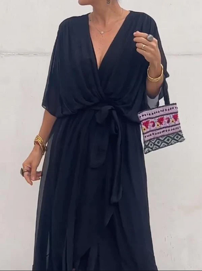 Sophie | Women's Chiffon Dress - Elegant V-Neck Wedding Guest Dress 4