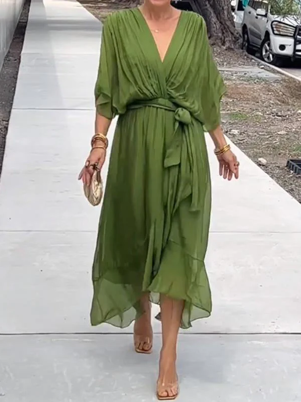 Sophie | Women's Chiffon Dress - Elegant V-Neck Wedding Guest Dress 3