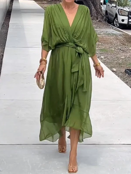 Sophie | Women's Chiffon Dress - Elegant V-Neck Wedding Guest Dress 3