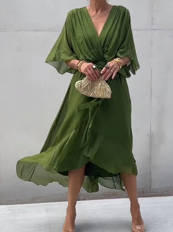 Sophie | Women's Chiffon Dress - Elegant V-Neck Wedding Guest Dress 2