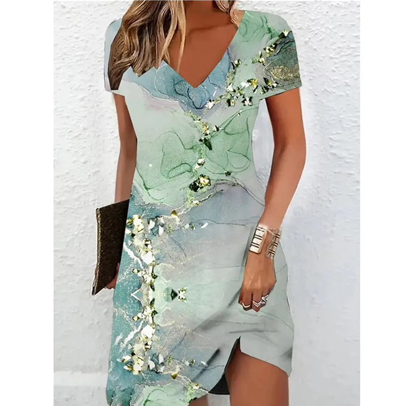 Bianca | Beige Glitter Cocktail Dress for Women - Elegant Party Dress 4