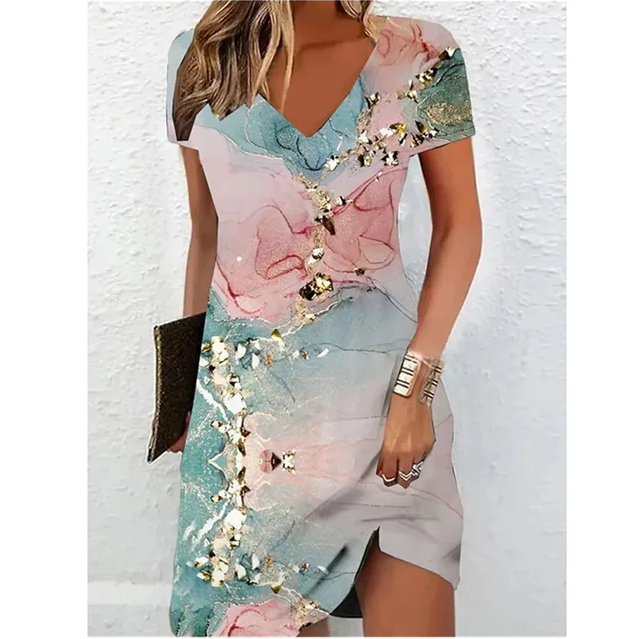 Bianca | Beige Glitter Cocktail Dress for Women - Elegant Party Dress 3