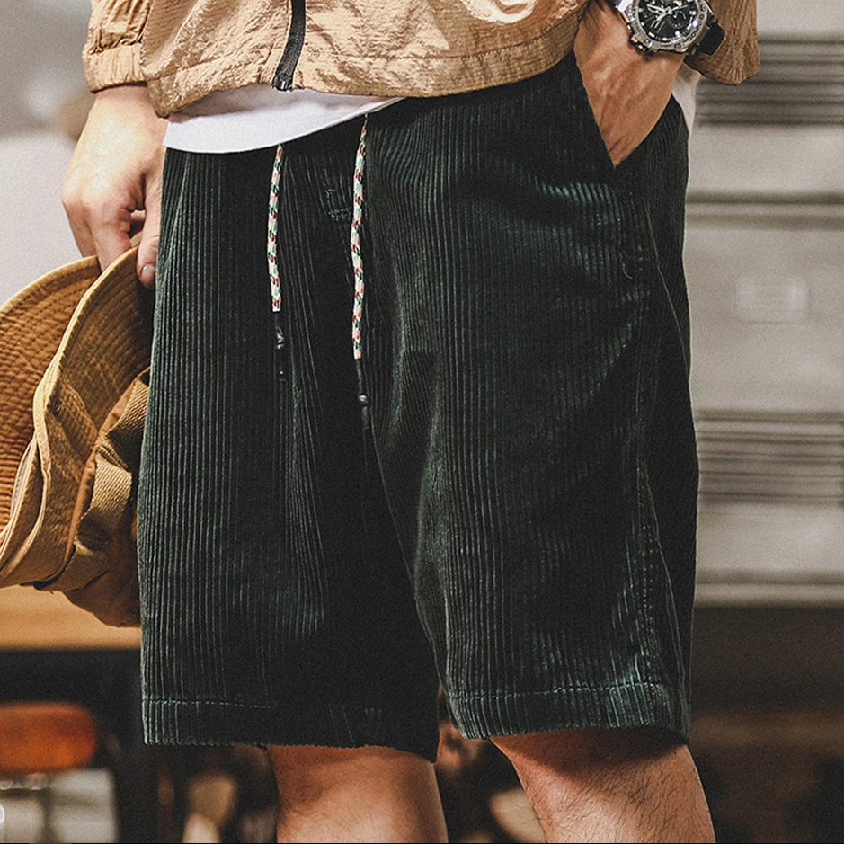 Relaxed Fit Cotton Khaki Shorts for Men