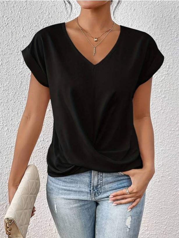 Kindred | V Neck T Shirt for Women - Soft Fabric, Casual Draped Fit-4